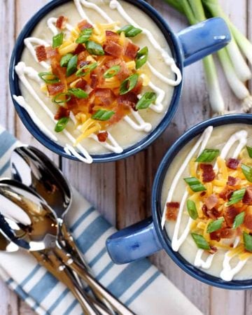 Slow Cooker Loaded Baked Potato Soup.