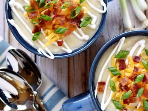 The Best Slow Cooker Loaded Baked Potato Soup • Fivehearthome
