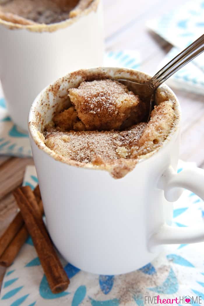 Snickerdoodle Mug Cake ~ THE BEST MUG CAKE! • FIVEheartHOME