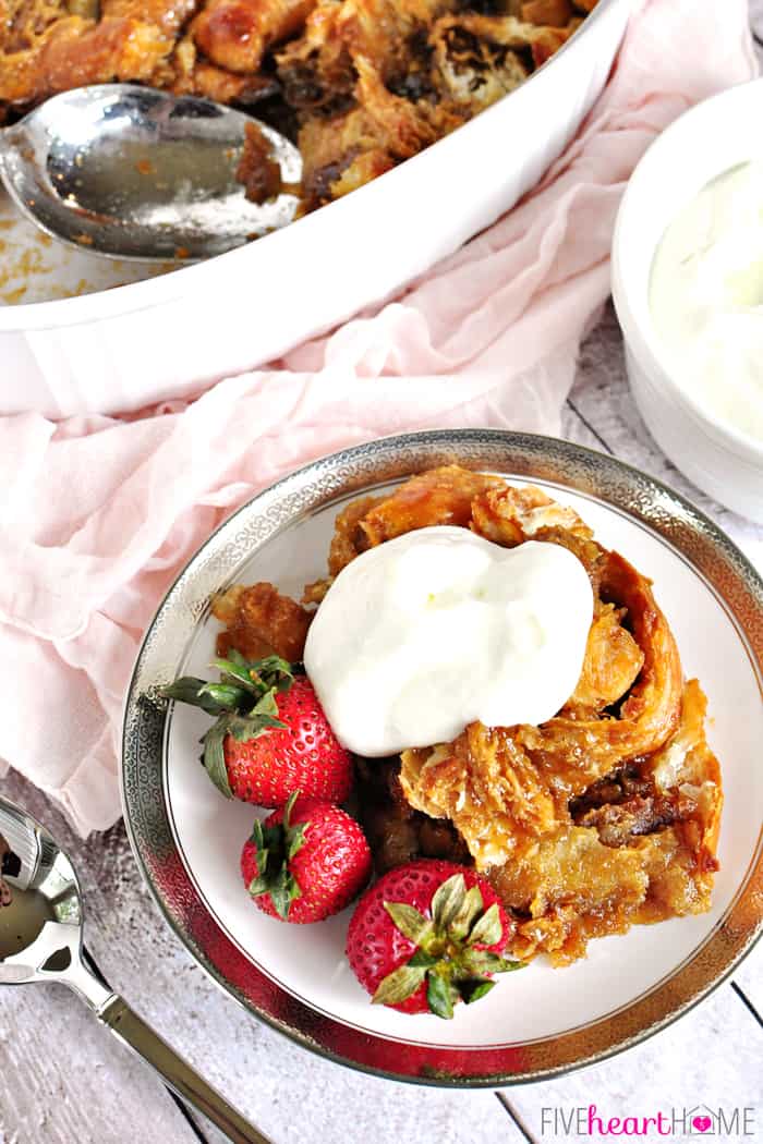 Aerial View Served with Fresh Strawberries and Whipped Cream 
