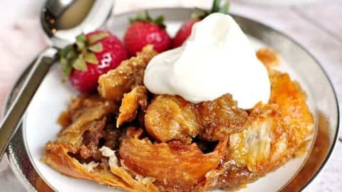 Caramel Croissant Bread Pudding Fivehearthome