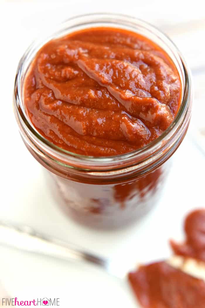 Homemade Enchilada Sauce in a mason jar.