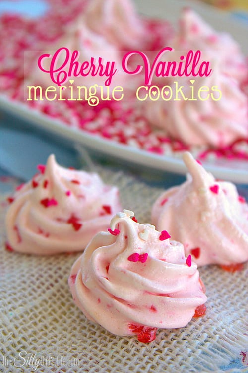 Cherry Vanilla Meringue Cookies | thissillygirlslife.com