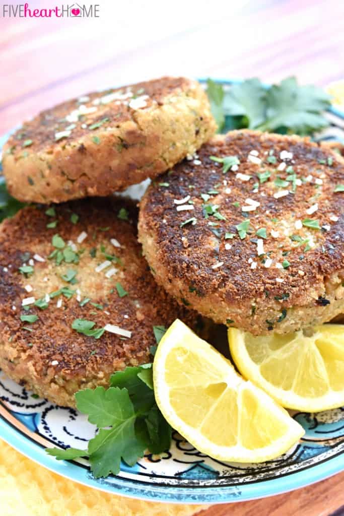 Salmon Croquettes piled on platter.