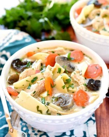 The BEST Slow Cooker Chicken Noodle Soup ~ wholesome and easy to make, this crock pot soup is extra flavorful thanks to a few secret ingredients...and it's the perfect get-well-soon recipe for making it through cold and flu season! | FiveHeartHome.com