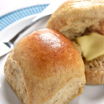 Homemade Whole Wheat Dinner Rolls.