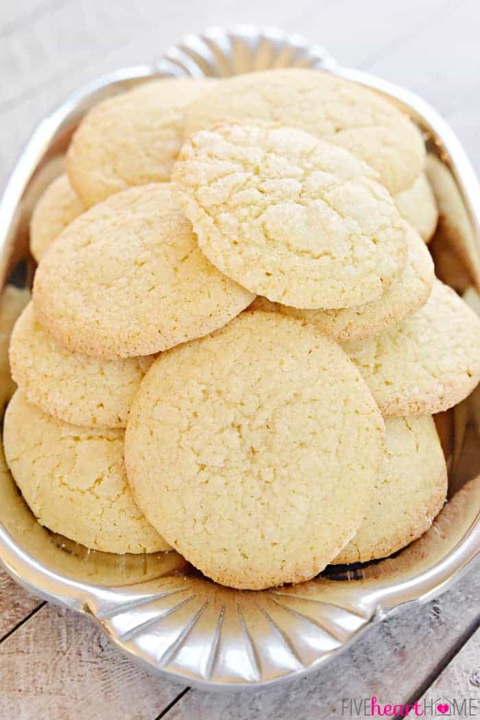 Soft Sugar Cookies on a pewter platter.