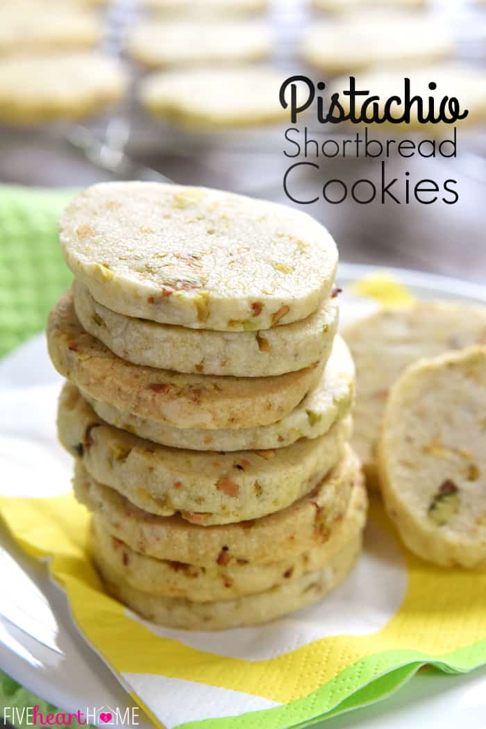 Pistachio Shortbread Cookies with Text Overlay 