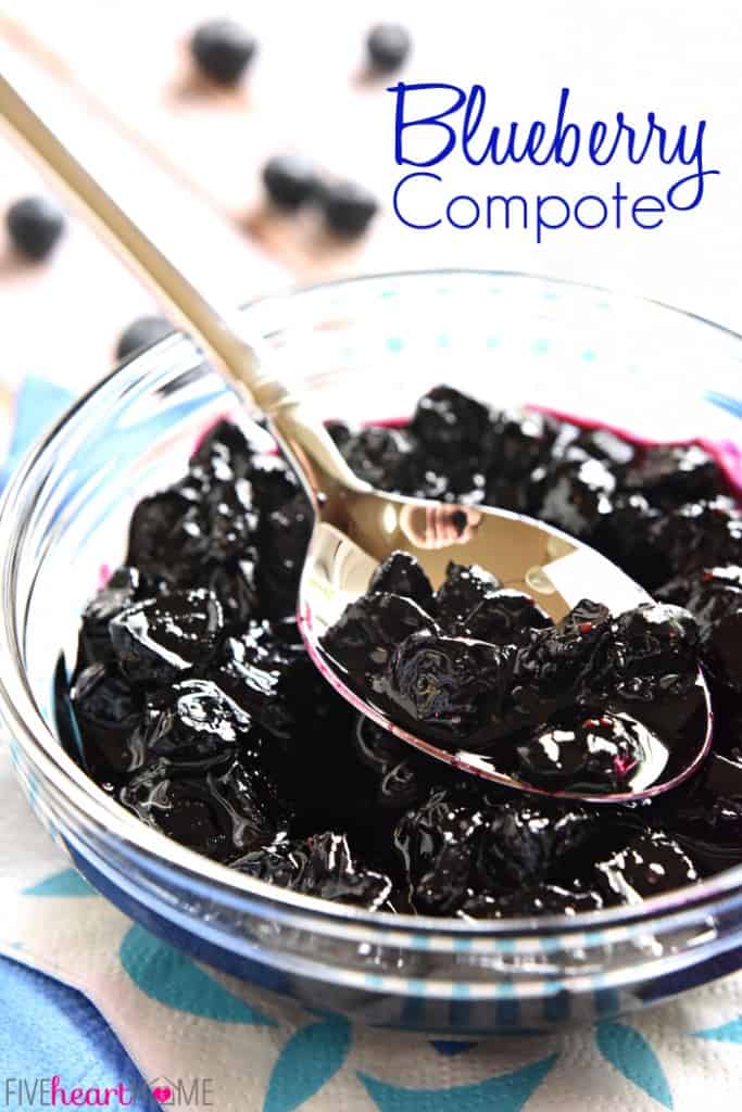 Blueberry Compote with text overlay.