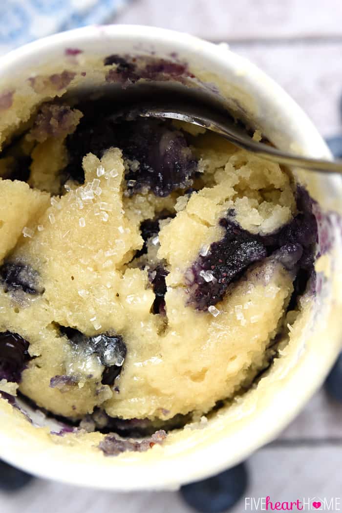 Aerial view with spoon scooping up a bite.