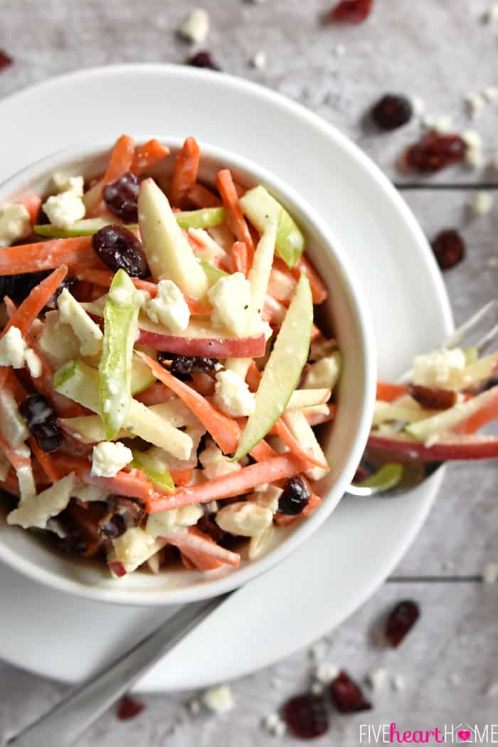 Apple Slaw recipe in a bowl.