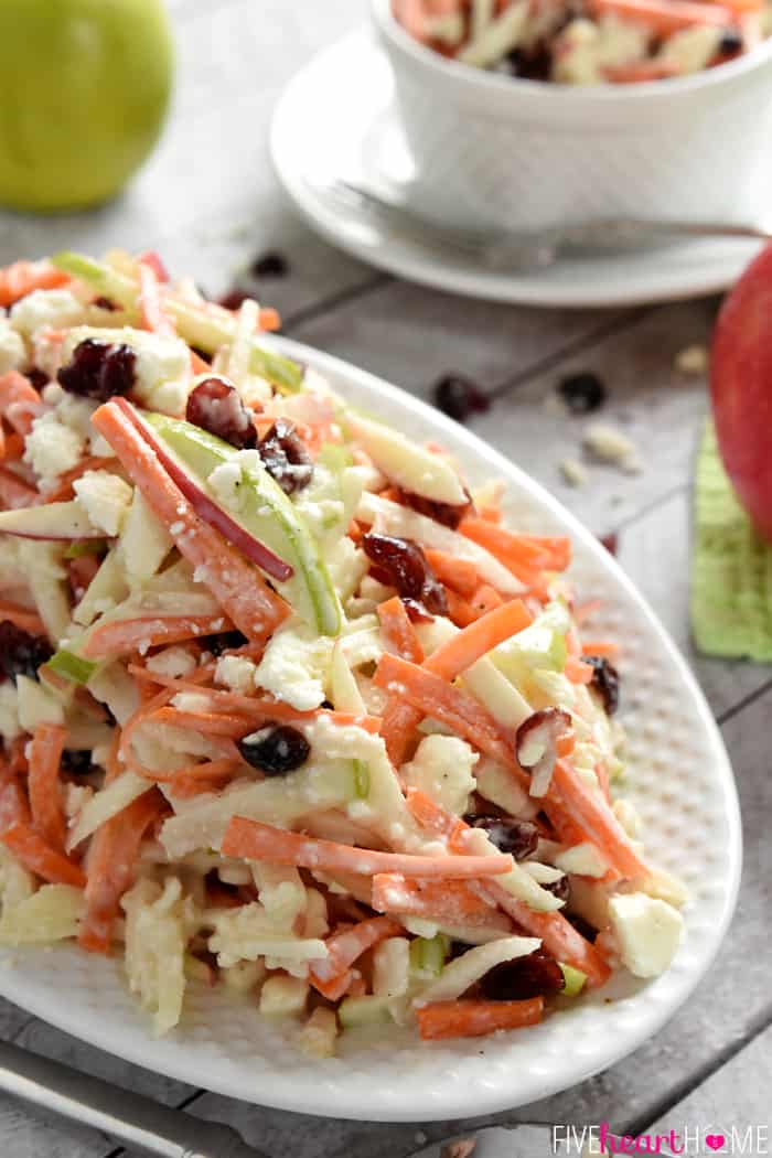 Platter of Carrot and Apple Coleslaw.