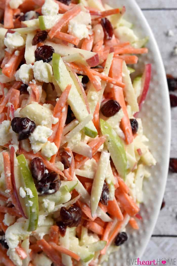 Aerial view of Carrot Apple Slaw.