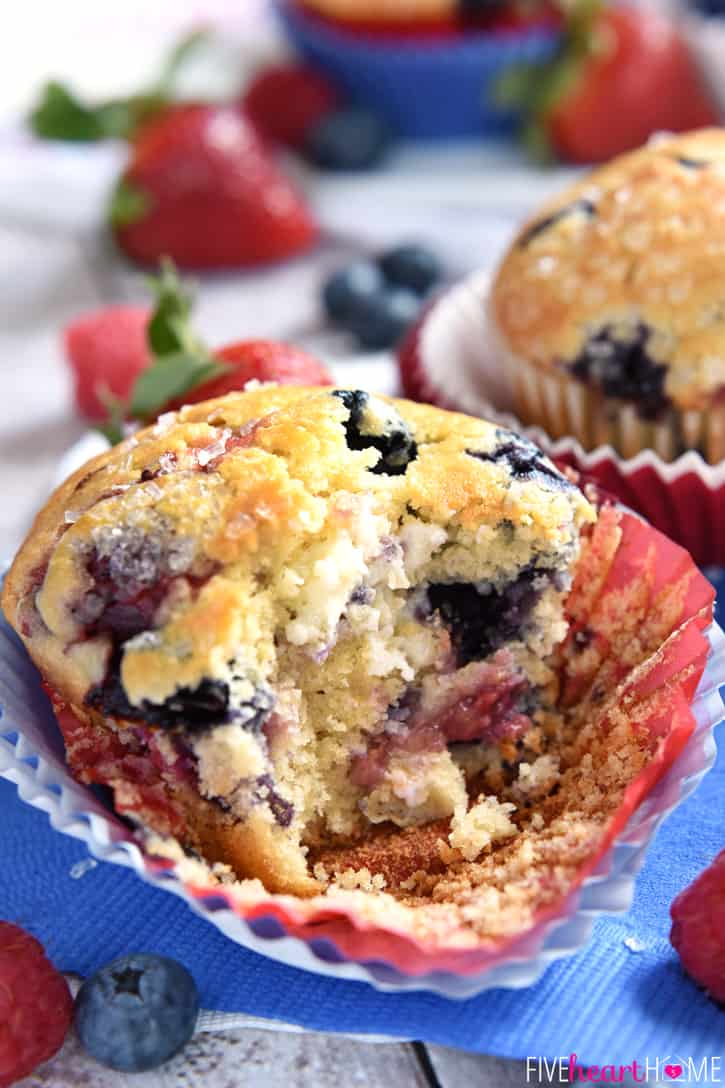 Mixed Berry Cream Cheese Muffins