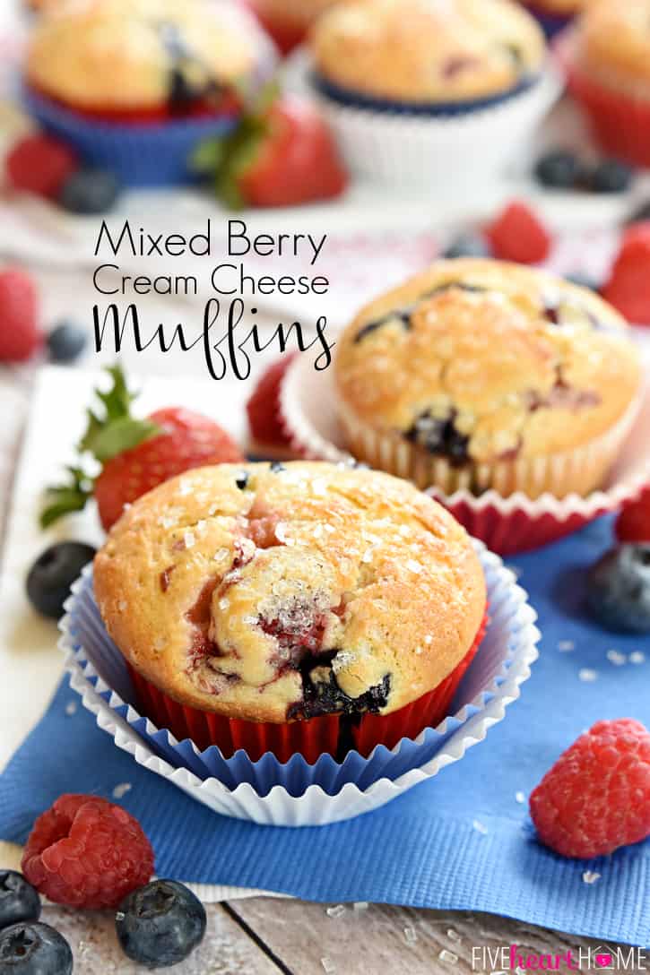 Mixed Berry Cream Cheese Muffins