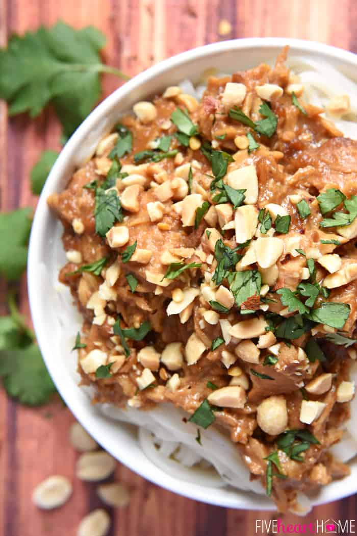 Slow Cooker Thai Peanut Chicken with Purple Rice