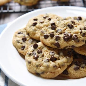 One-Bowl Whole Wheat Chocolate Chip Cookies ~ chewy, delicious, and made with 100% whole wheat flour in just one bowl, there's no need to feel guilty about enjoying an extra cookie...or three! | FiveHeartHome.com