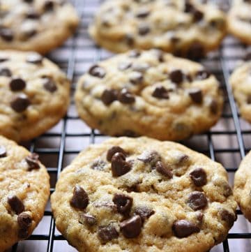 One-Bowl Whole Wheat Chocolate Chip Cookies ~ chewy, delicious, and made with 100% whole wheat flour in just one bowl, there's no need to feel guilty about enjoying an extra cookie...or three! | FiveHeartHome.com