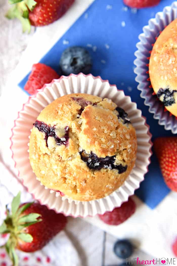 Aerial view of muffins.