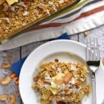 Piña Colada Baked Oatmeal ~ this wholesome breakfast recipe gets a tropical twist with the addition of fresh minced pineapple, coconut milk, and shredded coconut | FiveHeartHome.com