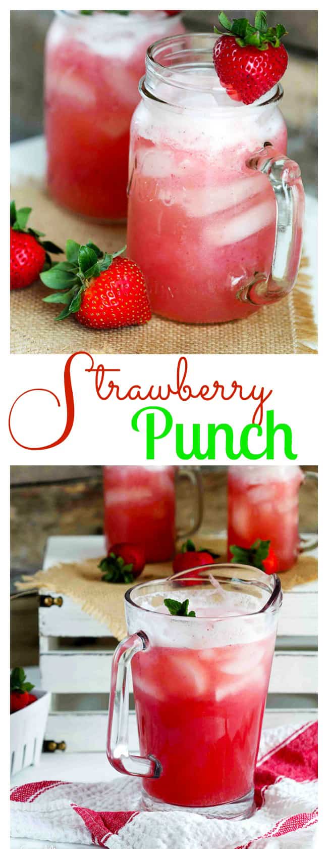 Strawberry Punch two-photo collage with text
