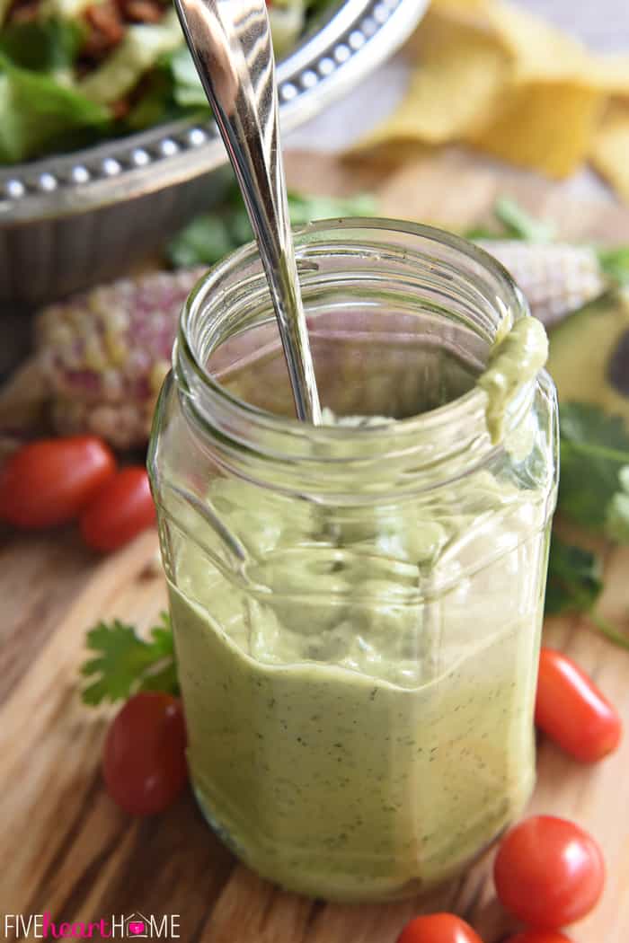 Glass Jar with Dressing 