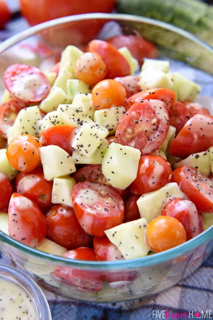 Tomato Cucumber Poppy Seed Salad