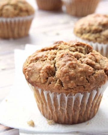 Oatmeal Muffin on napkin