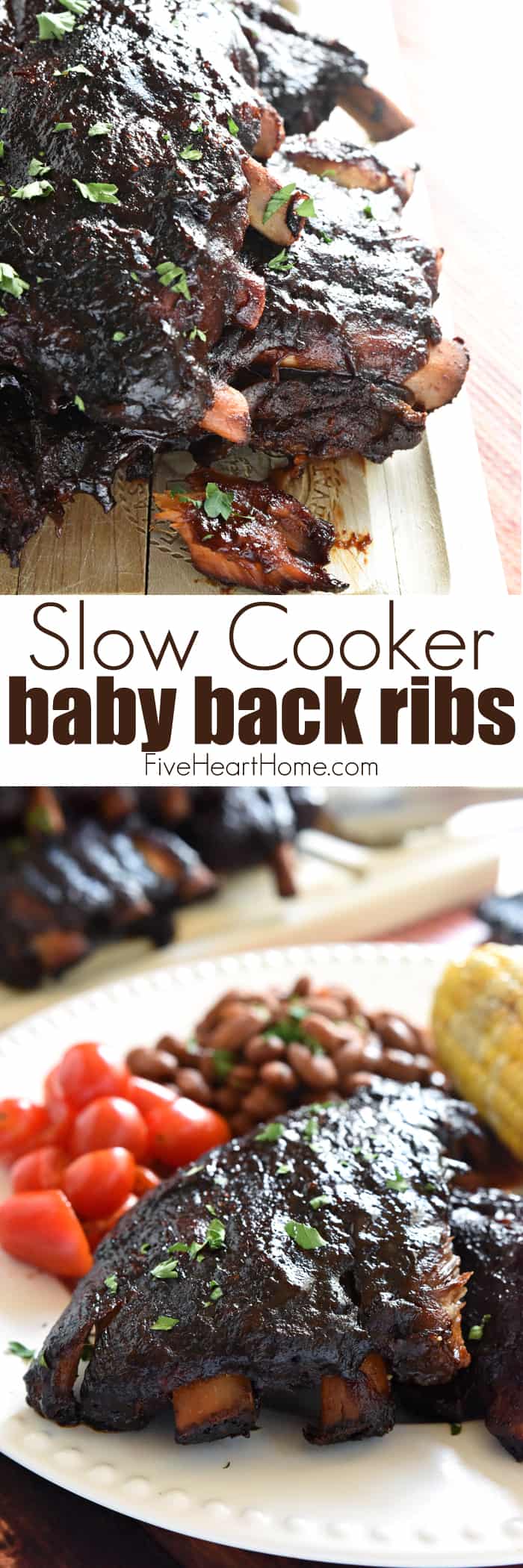 Slow Cooker Baby Back Ribs Collage with Text Overlay 