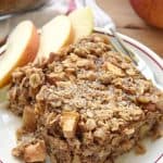 Apple Cinnamon Baked Oatmeal on a plate.