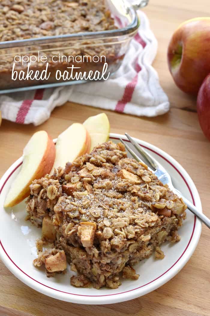 Baked Apple Oatmeal with text overlay.