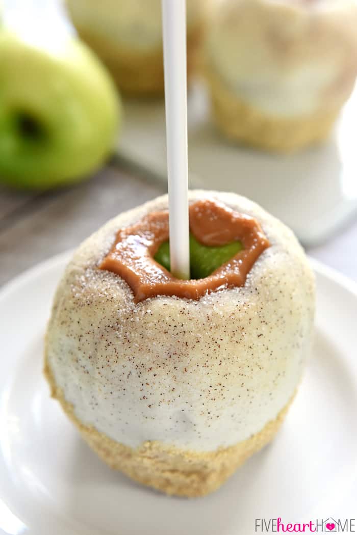 Disney Caramel Apple on a plate