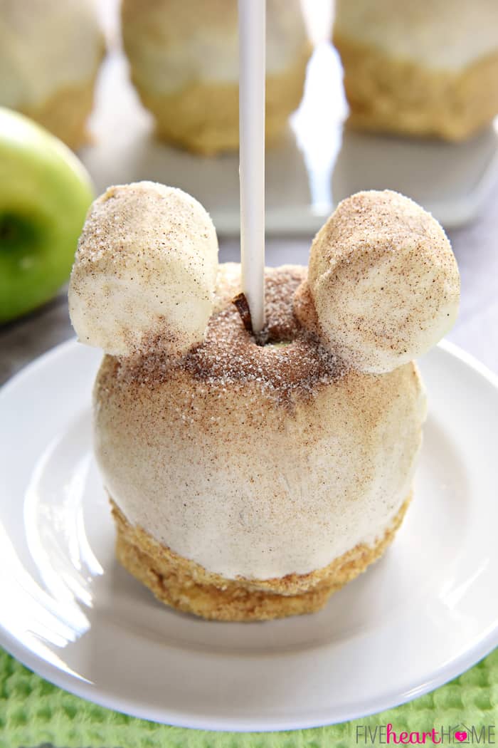 Mickey Mouse Caramel Apple with marshmallow ears