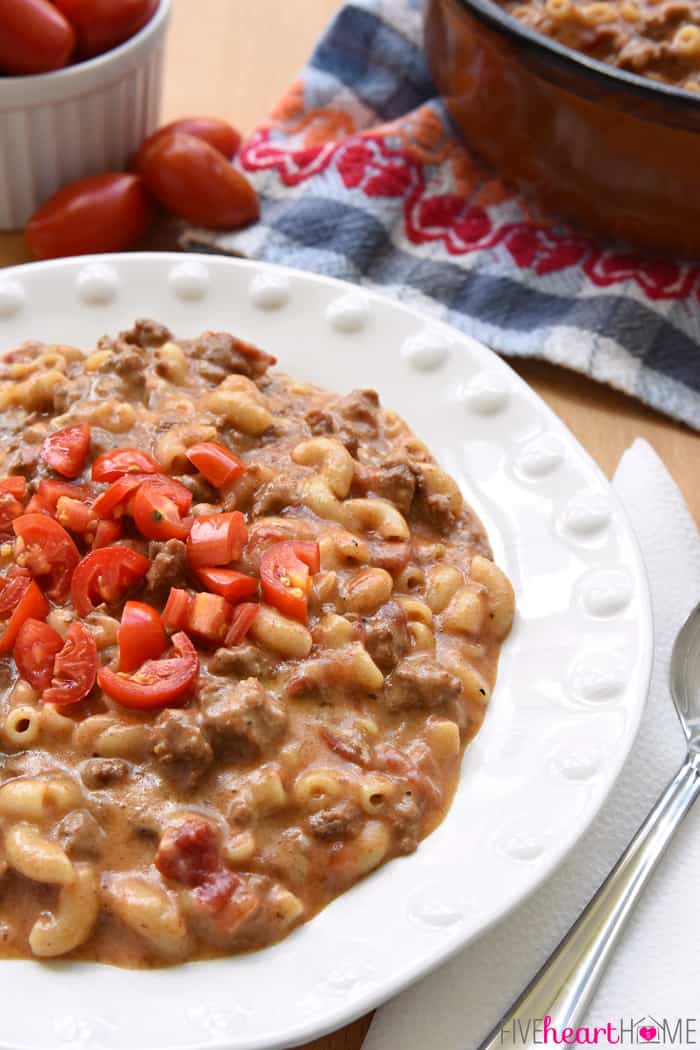 Close-up of Healthy Hamburger Helper