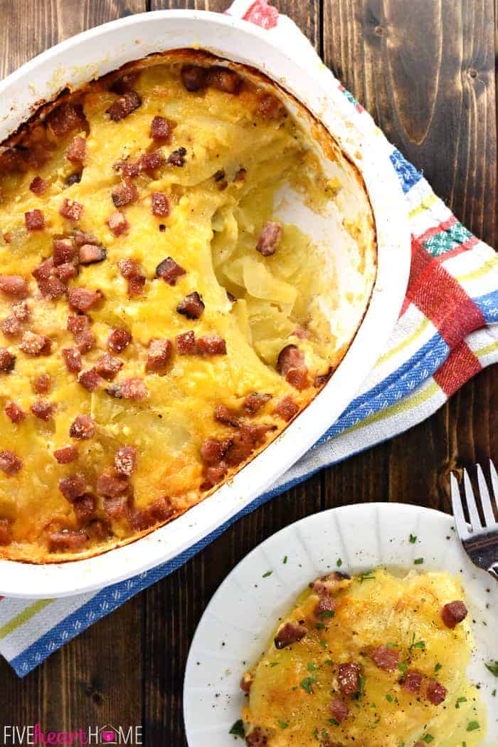 Cheesy Scalloped Potatoes with Ham