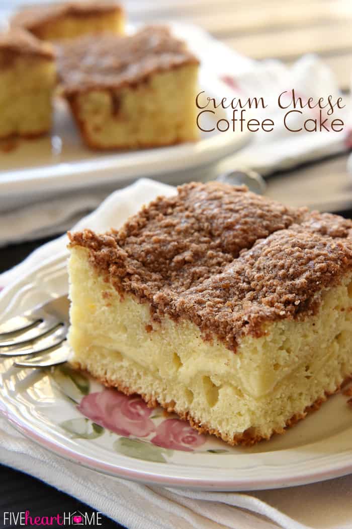 Cream Cheese Coffee Cake with text overlay