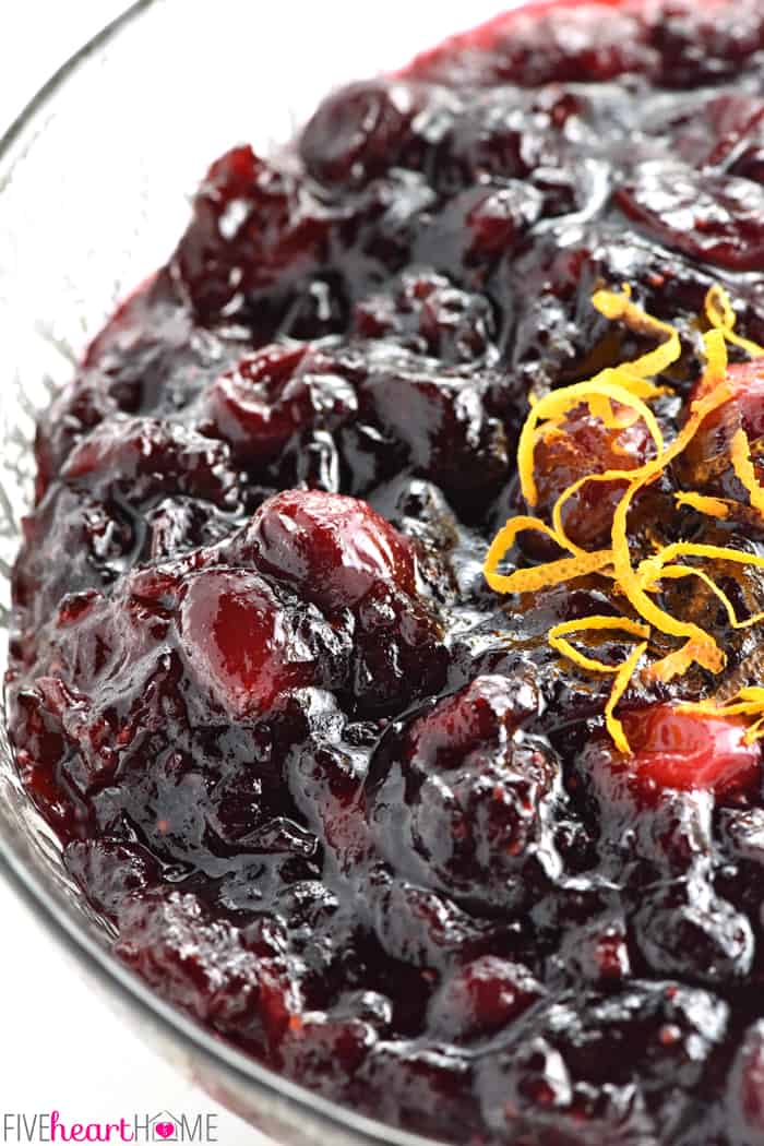 Close-up of Cranberry Cherry Sauce.