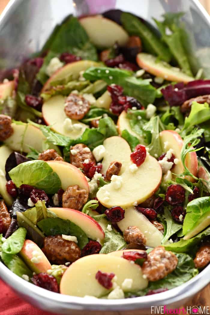 Honeycrisp apples, dried cranberries, blue cheese, and pecans