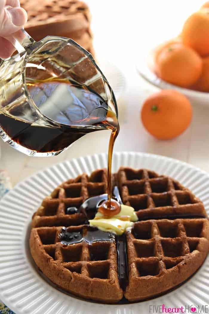 Syrup Pouring Over Gingerbread Waffle Recipes