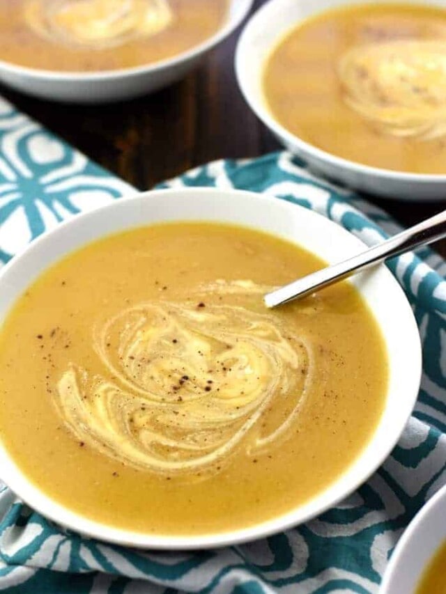 Slow Cooker Butternut Squash Soup (Easy + Healthy!)