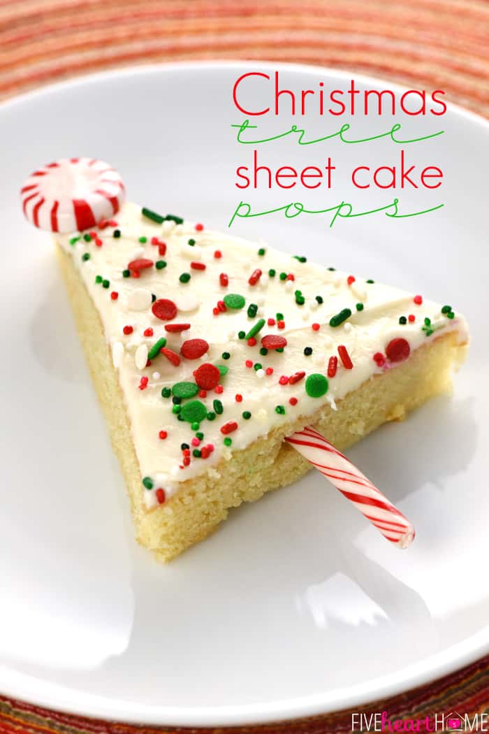 Christmas Sheet Cake with text overlay.