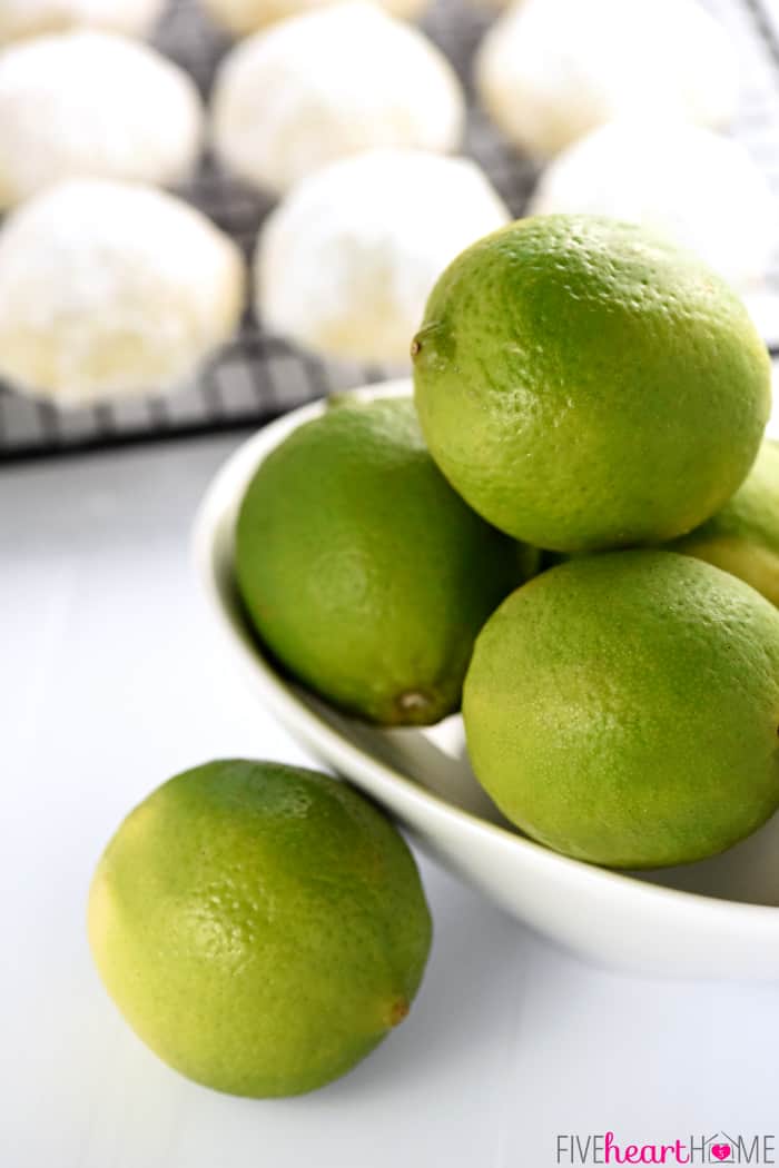 A bowl of fresh limes.