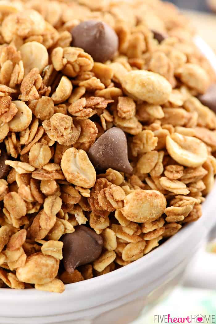 Close-up of Peanut Butter Granola recipe.