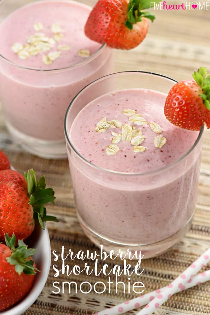 Strawberry Shortcake Smoothie with text overlay 