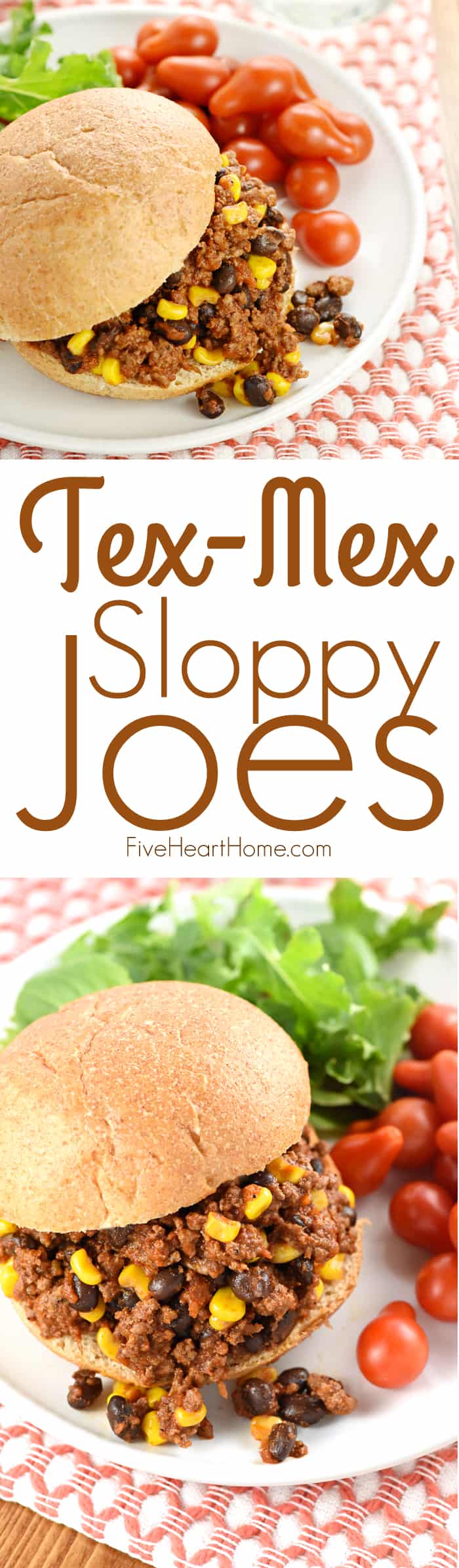 Taco Sloppy Joes ~ this zesty twist on classic sloppy joes is jazzed up with salsa, taco seasoning, black beans, and corn! | FiveHeartHome.com via @fivehearthome