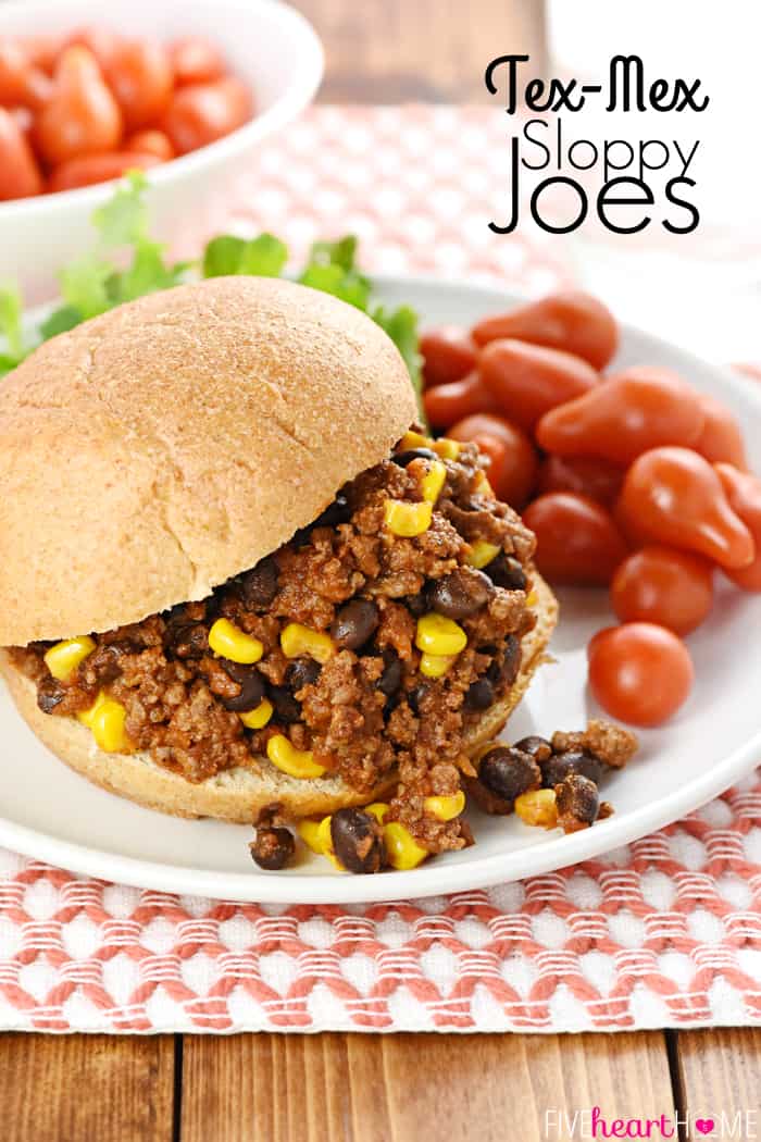 Taco Sloppy Joes with text overlay