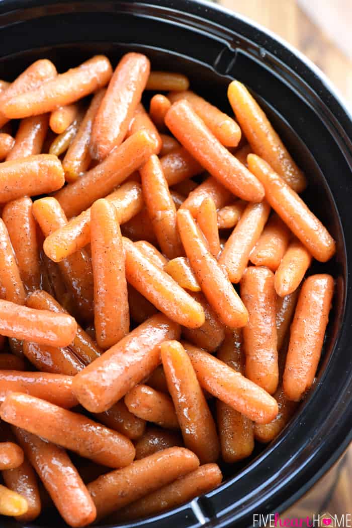 Crockpot carrots with cinnamon and honey.