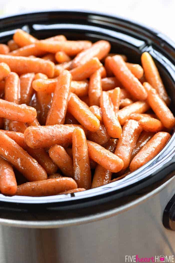 Slow Cooker Honey Cinnamon Carrots • FIVEheartHOME