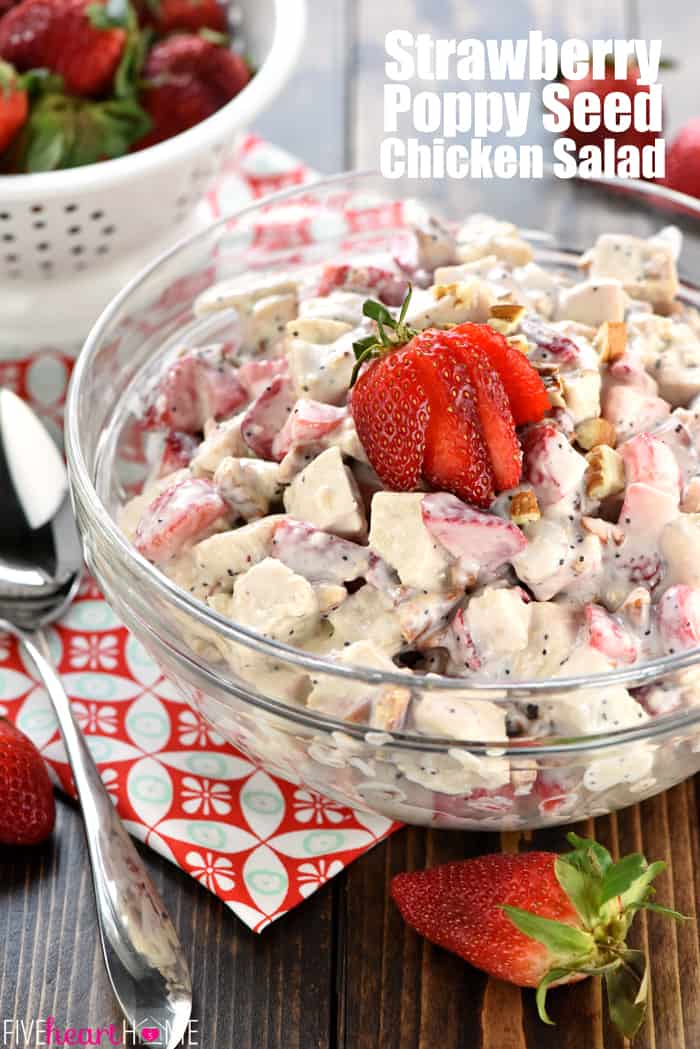 Strawberry Chicken Salad with text overlay.