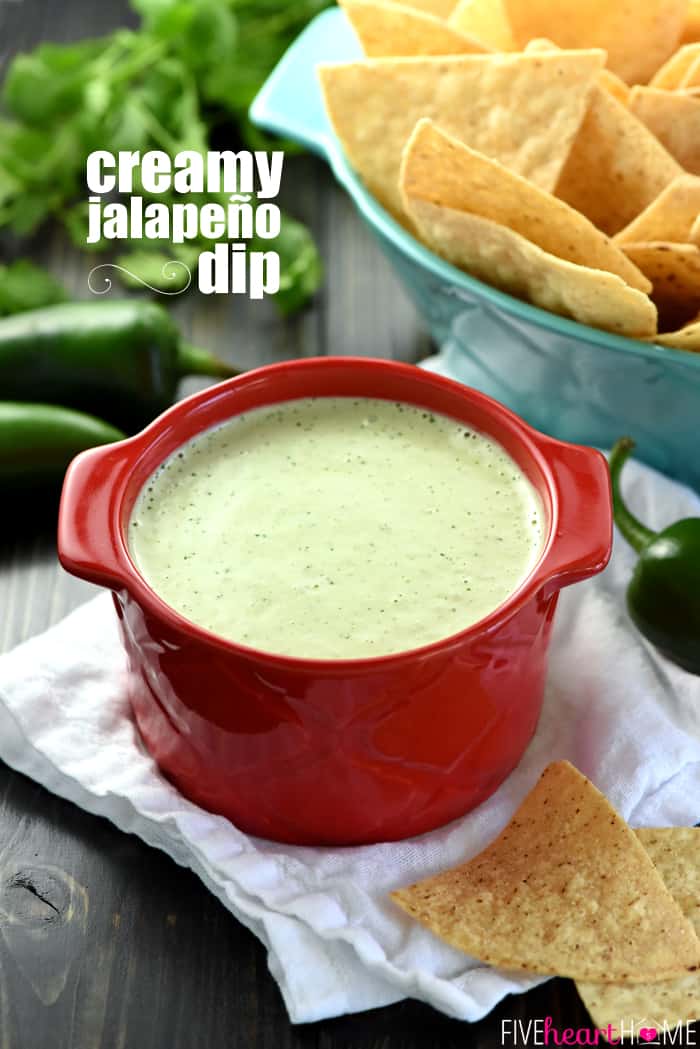 Creamy Jalapeño Dip with text overlay.